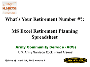MS Excel Retirement Planning Spreadsheet