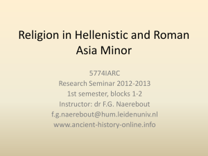 Religion in Hellenistic and Roman Asia Minor