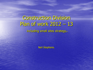 Construction Division Plan of work 2012 – 13