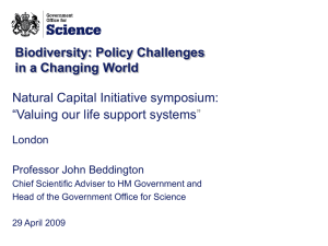 John Beddington - Natural Capital Initiative