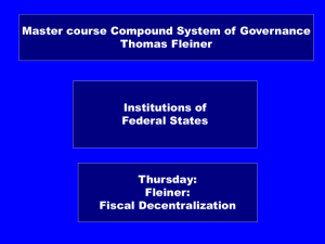Lecture: Principles of Fiscal Federalism