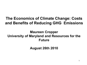 Costs and Benefits of Reducing Greenhouse Gas