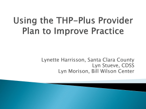 THPP-Plus Provider Plans - THP-Plus