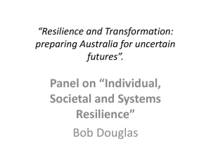 Individual societal and systems resilience