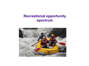 Recreational opportunity spectrum analysis
