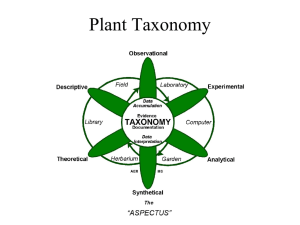 Development of Plant Taxonomy and Taxonomic Characters