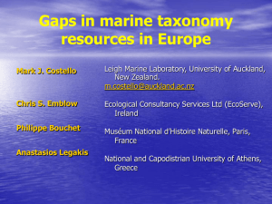 An analysis of gaps in knowledge of marine biodiversity in Europe