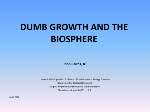 Dumb Growth and the Biosphere