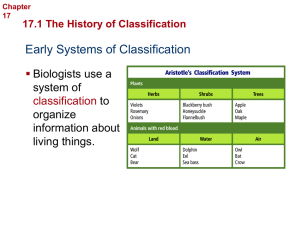 17.1 The History of Classification Chapter 17