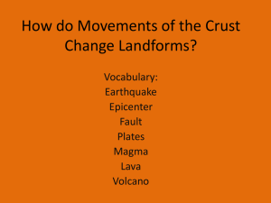 How do Movements of the Crust Change Landforms?