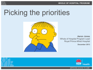 Picking the priorities - Emergency Care Institute