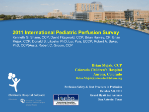 2011 International Pediatric Perfusion Survey