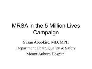 MRSA in the 5 Million Lives Campaign