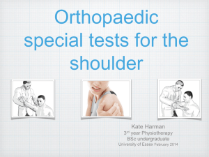 2. Special tests for the shoulder