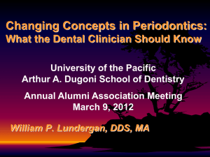 Island Dental Colloquium Changing Concepts in Periodontics: What