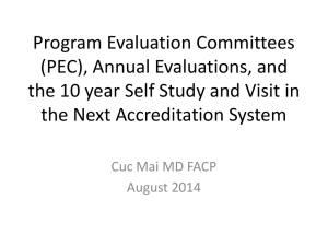 and the Next Accreditation System 10 year Self Study