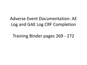 19: AE and GAE CRF Completion