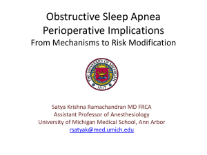 Obstructive Sleep Apnea - UM Anesthesiology