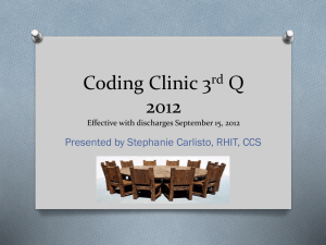Coding Clinic 3rd Q 2012 - Home