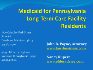 Medicaid in Pennsylvania - Power Point - Law