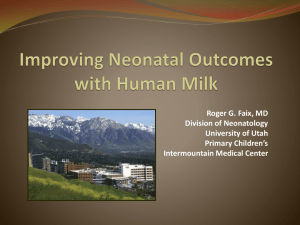 Improving Neonatal Outcomes with Human Milk