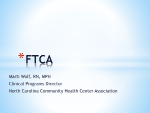 Presentation - North Carolina Community Health Center Association