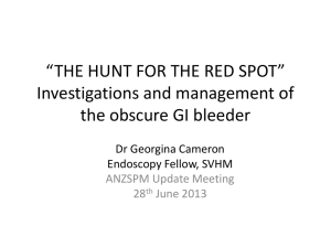 THE HUNT FOR THE RED SPOT Investigations and management of