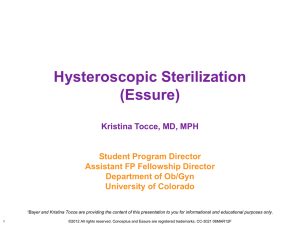 Introduction to Hysteroscopic Sterilization