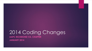2014 Coding Changes - Richmond Association of Coders