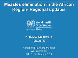 AFRO: Focus on Response to Measles Resurgence