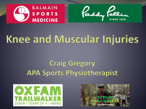 Knee and Muscular Injuries Craig Gregory APA