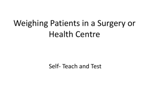Weighing Patients for diagnostic purposes Self teach and test