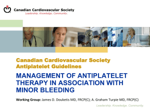 CCS Guideline on Antiplatelet Therapy for management of minor