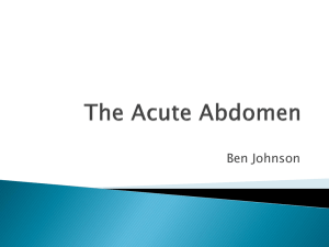 The Acute Abdomen - Airedale Gp Training
