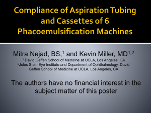 Aspiration Tubing and Cassette Compliance of 6 Phacoemulsification