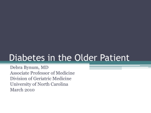 Diabetes in the Older Patient