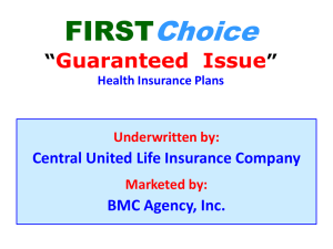 FIRSTChoice *Guaranteed Issue* Health