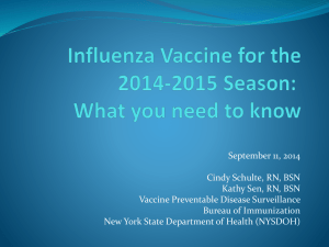 Influenza Vaccine for the 2014-2015 Season