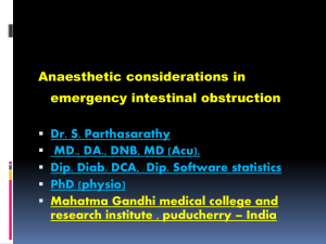 223 kB - intestinal obstruction - anaesthetic concerns