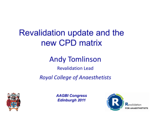 Revalidation and anaesthesia