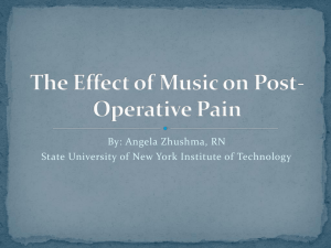 The effect of music on post-operative pain PP