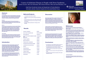 Course of Alzheimer Disease in People with Down Syndrome