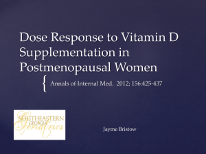 Dose Response to Vitamin D Supplementation in Postmenopausal
