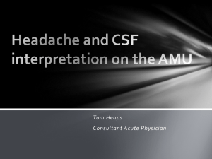Headache and CSF Interpretation