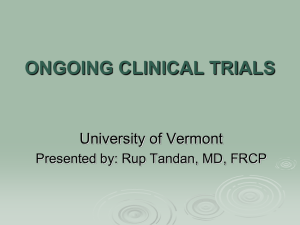 ONGOING CLINICAL TRIALS
