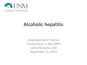 Feature Criteria for alcoholic hepatitis