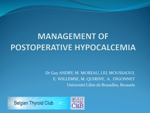 management of postoperative hypocalcemia