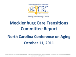 Care Transitions Information - Mecklenburg Community Resource