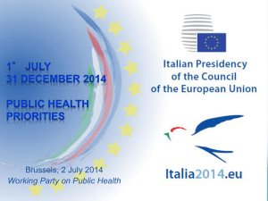 Health priorities of the 2014 Italian EU Presidency