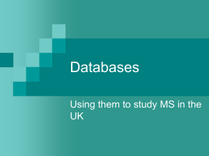 Databases - National Therapy Centres